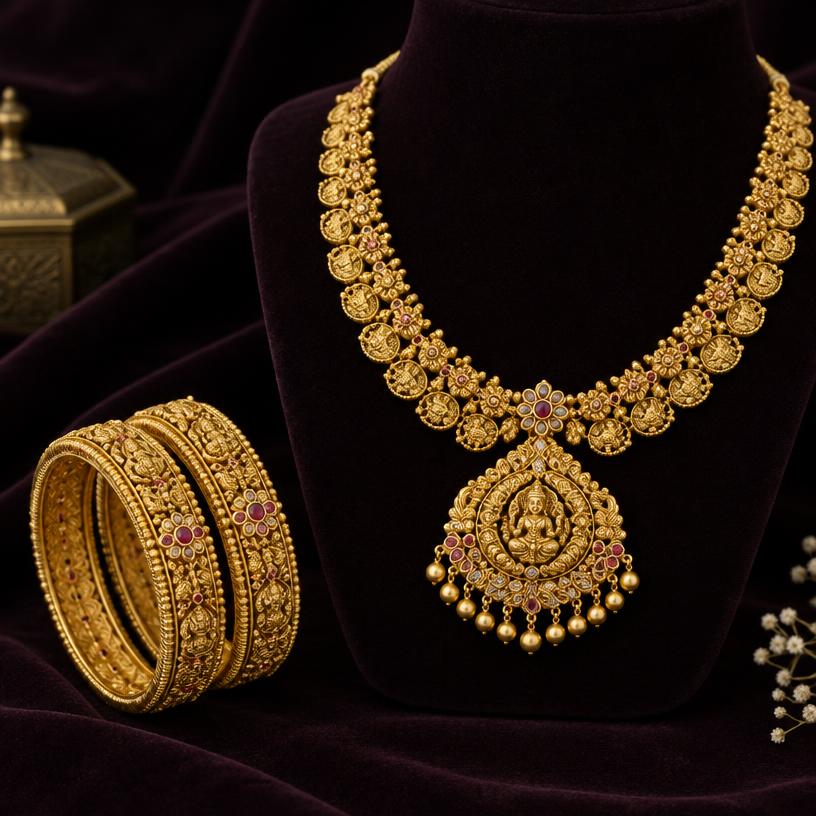 22k gold-plated bridal set